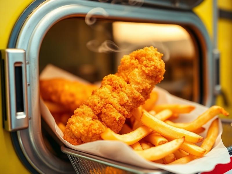 Fresh fish and chips close-up