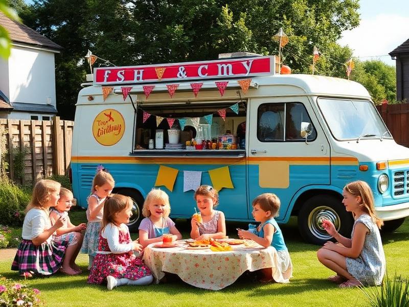 Kids birthday party with the van